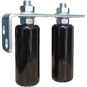 Slide Gate Guide Roller with 6" L Post Bracket, Universal Adjustable (0~1.77") Dual Nylon Rollers Gate Support Assembly Support for Sliding Rolling Gates