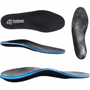 Breathable Microfiber Leather Orthotics Medium-High Strong Arch Support Inserts Best Shock Absorption Soft PORON Inserts for Plantar Fasciitis High Water-Absorption Insoles Relieve Foot Pain
