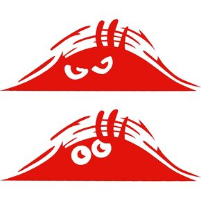 TOMALL 2PCS Peeking Monster Scary Eyes Car Sticker Peeking Elf Car Decal Waterproof Car Decal Smile and Anger Car Stickers Black for Car Window Bumper Laptop Motorcycle (Black)