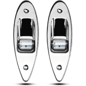 TIKSCIENCE Boat Navigation Lights 12V Waterproof LED Flush Mount Marine LED Boat Lights Shark Eye Teardrop Lights Red and Green Side LED Bow Light for Pontoon Skiff Fishing Boats