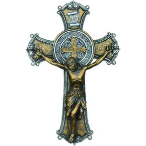 Joseph's Studio by Roman - Collection, 10.25" St Benedict Two Tone, Made from Resin, High Level of Craftsmanship and Attention to Detail, Durable and Long Lasting