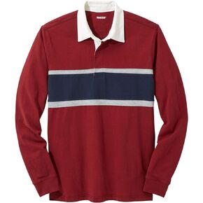 KingSize Men's Big & Tall Long-Sleeve Rugby Polo