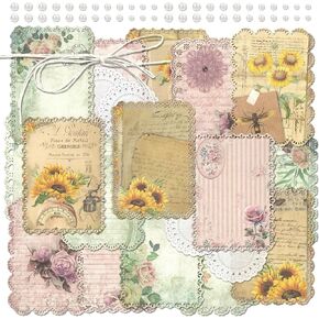 Mayplous Vintage Lace Cutouts - 3 Packs of 10 Sheets Each - Pink, Yellow, Blue, Purple, Green - 10 x 14 cm/ 3.93 x 5.51 inches - Decorative Paper for Scrapbooking, Card Making & Crafts