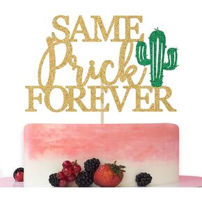 Same Prick Forever Cake Topper, Mexican Bachelorette Party Decorations, Cactus Bachelorette Cake Decor, Mexican Final Fiesta, Funny Bridal Shower Decorations, Hen Party Decoration Gold Green Glitter
