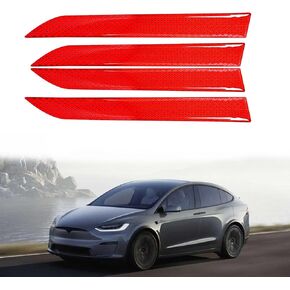 4 قطع غطاء مقبض الباب متوافق مع Tesla Model X (2016-2023) ملحقات غطاء مقبض باب السيارة ملصق حماية من ألياف الكربون تعديل الترقية الخارجي (أسود)