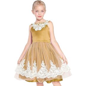 فستان بناتي من Sunny Fashion بتصميم عتيق مزين بالزهور والدانتيل الأرجواني لحفلات الزفاف مقاس 7-14