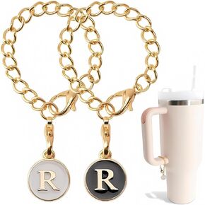 Letter Charm Accessories For Stanley Cup, 2PCS ID Initial Letter Charm Personalized, Water Cup Handle Identification Letter Charm