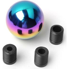 ZHOL Shift knob Screw Round Universal Aluminum Automotive Chrome Finish Manual Transmission Stick Shift Knob Fit
