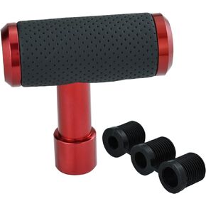 T Shifter Knob Leather Shift Knob Gear Shift Stick Head for Most Manual Automatic Vehicles (Black)