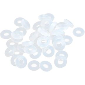 Charm Bracelets 80Pcs Rubber Stopper Transparent Soft O Rings Clear Silicone Rubber Stopper Spacer with Clip Lock for Necklace Bracelet and DIY Handmade Ring Spacer