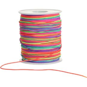 1.5mm x 65 M/213 Feet Rainbow Elastic Cord Beads Stretch String for Jewelry Bracelet Making (Rainbow 65M)