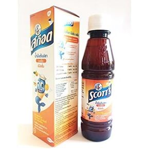 Cod Liver Oil Orange for Kids with Vitamins A & D Scott's Emulsion - 7.05 Oz (200ml.) (Packs of 2)