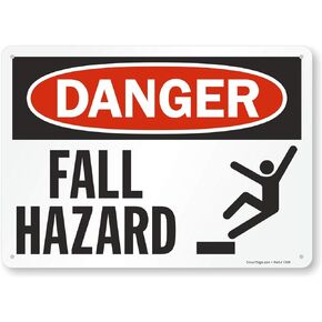 SmartSign "Danger - Fall Hazard" Sign | 7" x 10" Aluminum