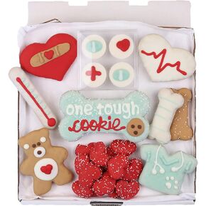 Wufers Get Well Soon Dog Cookie Box | Handmade Hand-Decorated Dog Treats | Dog Gift Box Made with Locally Sourced Natural Ingredients