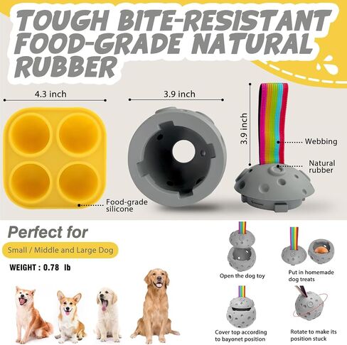 Dog Toys,Dog Puzzle Toys to Keep Them Busy,Dog Ball Toys for 20-80Lbs,Treat Dispensing Dog Toys,Safe for Dogs,Freezable Fillable Dog Food Toys,Interactive Natural Rubber Dog Chew Toys in Saudi Arabia