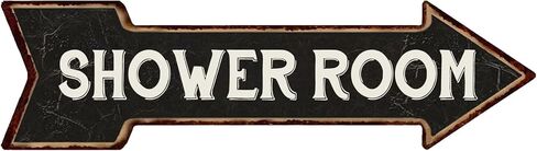 غرفة الاستحمام المعادن السهم الأيسر علامة الرجعية نظرة 6 "× 18" القصدير الديكور الفن تسجيل للمنزل المطبخ الحمام مزرعة مضحك جدار ديكور in Kuwait