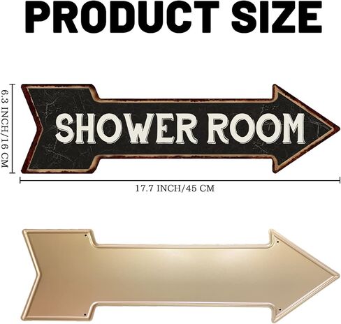 غرفة الاستحمام المعادن السهم الأيسر علامة الرجعية نظرة 6 "× 18" القصدير الديكور الفن تسجيل للمنزل المطبخ الحمام مزرعة مضحك جدار ديكور in Kuwait