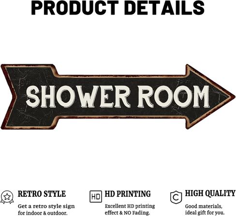 غرفة الاستحمام المعادن السهم الأيسر علامة الرجعية نظرة 6 "× 18" القصدير الديكور الفن تسجيل للمنزل المطبخ الحمام مزرعة مضحك جدار ديكور in Kuwait