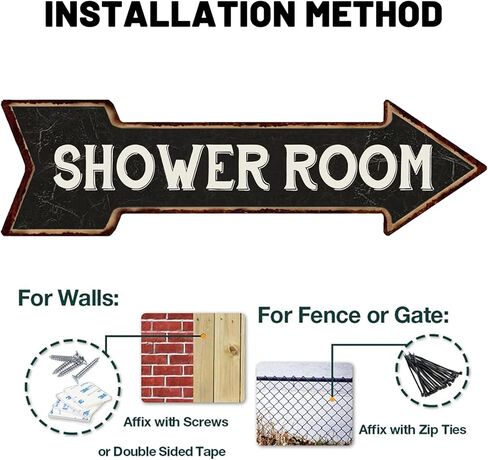 غرفة الاستحمام المعادن السهم الأيسر علامة الرجعية نظرة 6 "× 18" القصدير الديكور الفن تسجيل للمنزل المطبخ الحمام مزرعة مضحك جدار ديكور in Kuwait