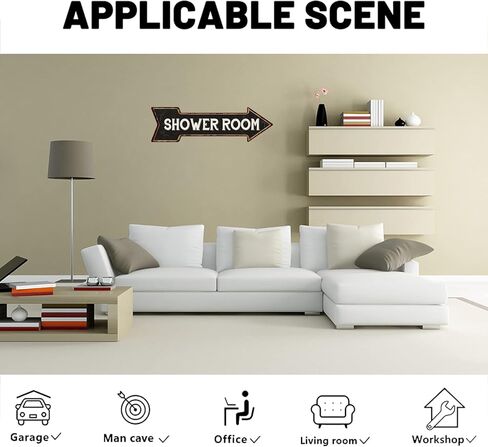 غرفة الاستحمام المعادن السهم الأيسر علامة الرجعية نظرة 6 "× 18" القصدير الديكور الفن تسجيل للمنزل المطبخ الحمام مزرعة مضحك جدار ديكور in Kuwait