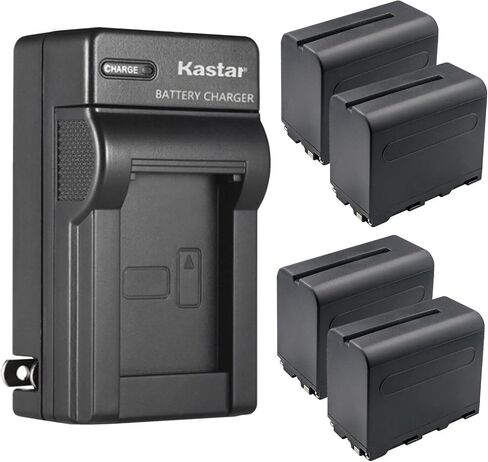 بطارية Kastar 4-Pack NP-F960 / NP-F970 وشاحن حائط تيار متردد بديل لشاشة AndyCine C5 5.5 بوصة تعمل باللمس في ضوء النهار، A6 5.7 بوصة IPS Full HD، A6 Lite 5 بوصة IPS Full HD كاميرا مراقبة ميدانية in Kuwait