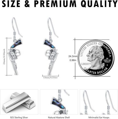 أقراط مسدس مسدس متدلية أقراط مجوهرات هدايا للأم والأصدقاء وعيد ميلاد الأم in Kuwait