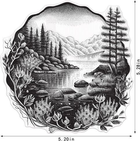 Natural Scenery Clear Stamps for Card Making Mountain Lake Background Rubber Stamps Trees Scenery Transparent Silicone Seals for Gift Card DIY Scrapbooking Embossing Card Album Craft Supplies in Saudi Arabia