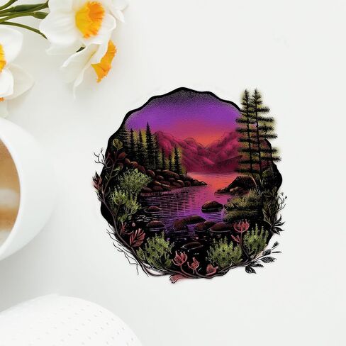 Natural Scenery Clear Stamps for Card Making Mountain Lake Background Rubber Stamps Trees Scenery Transparent Silicone Seals for Gift Card DIY Scrapbooking Embossing Card Album Craft Supplies in Saudi Arabia