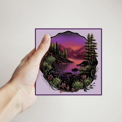 Natural Scenery Clear Stamps for Card Making Mountain Lake Background Rubber Stamps Trees Scenery Transparent Silicone Seals for Gift Card DIY Scrapbooking Embossing Card Album Craft Supplies in Saudi Arabia