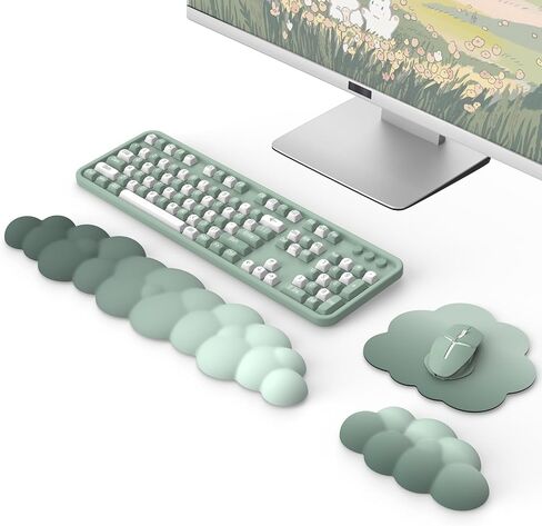 MoKo Cloud Wrist Rest, Ergonomic Cloud Keyboard Wrist Rest with Mouse Rest Wrist Pad, Upgraded PU Leather Cloud Arm Rest Wrist Pad for Keyboard and Mouse for Office, Gaming, Computer, Laptop, Purple in Saudi Arabia