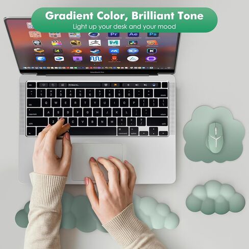 MoKo Cloud Wrist Rest, Ergonomic Cloud Keyboard Wrist Rest with Mouse Rest Wrist Pad, Upgraded PU Leather Cloud Arm Rest Wrist Pad for Keyboard and Mouse for Office, Gaming, Computer, Laptop, Purple in Saudi Arabia