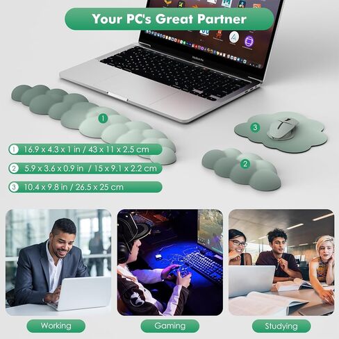MoKo Cloud Wrist Rest, Ergonomic Cloud Keyboard Wrist Rest with Mouse Rest Wrist Pad, Upgraded PU Leather Cloud Arm Rest Wrist Pad for Keyboard and Mouse for Office, Gaming, Computer, Laptop, Purple in Saudi Arabia
