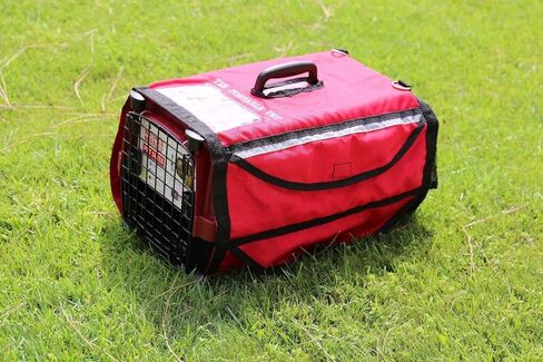 غطاء بيت السفر مقاس 19 بوصة، حامل الكلب، قفص القطط، قفص الحيوانات الأليفة، الجرو، خفيف، مانع للبرد والرياح، غطاء طوارئ أحمر مع شريط عاكس للحيوانات الأليفة الصغيرة والمتوسطة الحجم in Kuwait