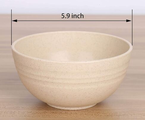 LuckyZone Unbreakable Cereal Bowls - 24 oz Reusable Wheat Straw Bowl Set of 4 - Dishwasher & Microwave Safe - Perfect for Cereal, Soup and Rice - BPA Free, Healthy & Eco-Friendly (4 Color) in Kuwait