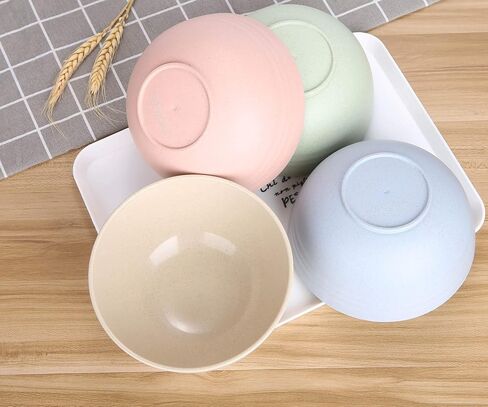 LuckyZone Unbreakable Cereal Bowls - 24 oz Reusable Wheat Straw Bowl Set of 4 - Dishwasher & Microwave Safe - Perfect for Cereal, Soup and Rice - BPA Free, Healthy & Eco-Friendly (4 Color) in Saudi Arabia