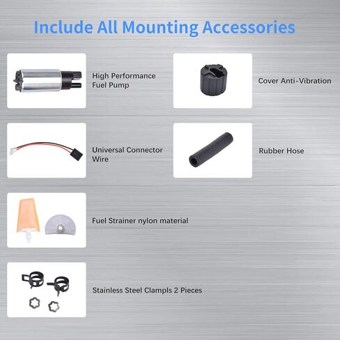 مجموعة مضخة الوقود الكهربائية MaySpare مضخة وقود داخل الخزان مع مجموعة تركيب 255 LPH تناسب التدفق العالي نماذج متعددة تحل محل E8229 E2068 E8213 EFP382A in Kuwait