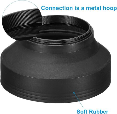 PATIKIL 82mm Camera Lens Hood, Rubber Collapsible Lens Protector | Anti-Reflection Blocks Excess Sunlight Enhance Camera Photography for Nikon, for Fujifilm, for Pentax, for Leica in Kuwait