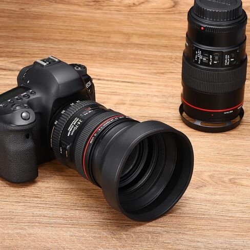 PATIKIL 82mm Camera Lens Hood, Rubber Collapsible Lens Protector | Anti-Reflection Blocks Excess Sunlight Enhance Camera Photography for Nikon, for Fujifilm, for Pentax, for Leica in Kuwait