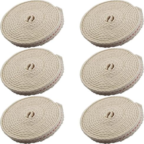 6 لفات 1/2 بوصة مصباح زيت يمتص فوانيس الزيت المسطحة مع غرزة لمصابيح الزيت وشعلات الشموع (3.94 قدم × 6) in Kuwait