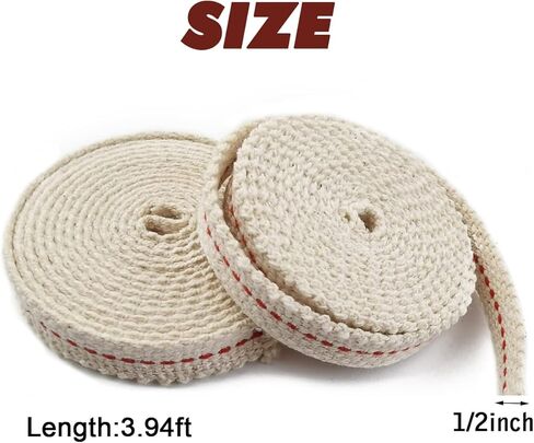 6 لفات 1/2 بوصة مصباح زيت يمتص فوانيس الزيت المسطحة مع غرزة لمصابيح الزيت وشعلات الشموع (3.94 قدم × 6) in Kuwait