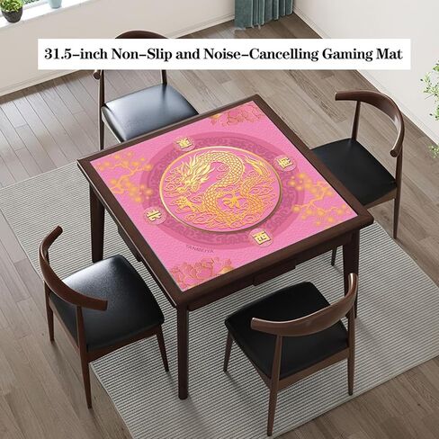 حصيرة جونغ 31.5 بوصة غير قابلة للانزلاق وكتم الصوت، حصيرة طاولة جونغ، غطاء طاولة ألعاب مطاطية من جونغ in Kuwait