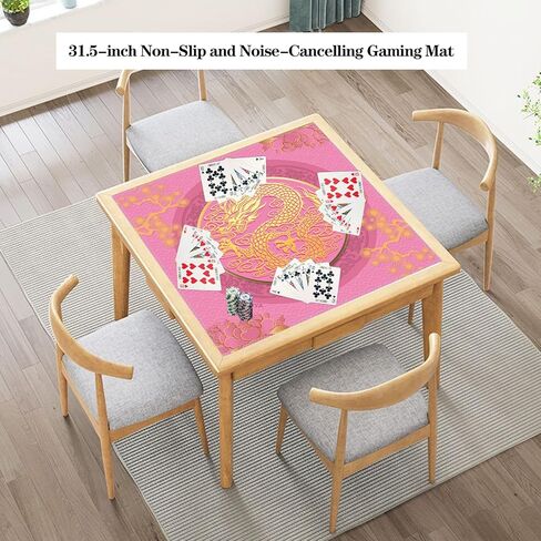 حصيرة جونغ 31.5 بوصة غير قابلة للانزلاق وكتم الصوت، حصيرة طاولة جونغ، غطاء طاولة ألعاب مطاطية من جونغ in Kuwait