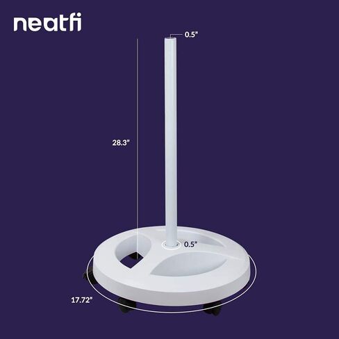 Neatfi 6-Wheel Rolling Base Floor Stand, Compatible for LED Desk Lamp and Magnifying Lamps, Versatile Stand for Work, Study, and Needlework (White) in Saudi Arabia
