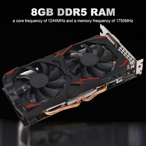 بطاقة رسومات VBESTLIFE RX 580، بطاقات رسومات ألعاب الكمبيوتر 256 بت 8 جيجابايت GDDR5 مع DVI، 16 PCI Express 3.0، تدعم 4K@60 هرتز HD، مراوح مزدوجة، لألعاب الكمبيوتر (580 8G D5) in Saudi Arabia