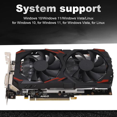 بطاقة رسومات VBESTLIFE RX 580، بطاقات رسومات ألعاب الكمبيوتر 256 بت 8 جيجابايت GDDR5 مع DVI، 16 PCI Express 3.0، تدعم 4K@60 هرتز HD، مراوح مزدوجة، لألعاب الكمبيوتر (580 8G D5) in Saudi Arabia