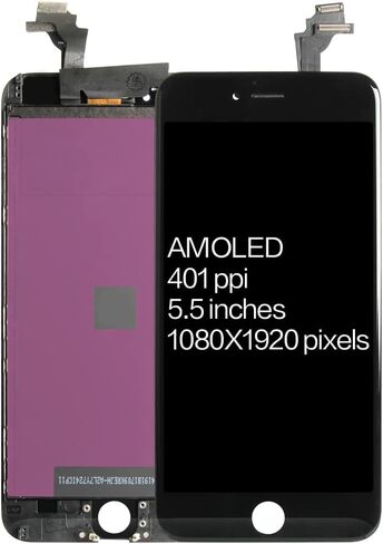 مجموعة استبدال شاشة LCD الأصلية لجهاز iPhone 6 Plus مقاس 5.5 بوصة A1522 A1524 A1593 شاشة LCD تعمل باللمس ومحول رقمي زجاجي طقم إصلاح كامل التجميع (أبيض) in Saudi Arabia