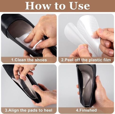 2 Pairs Arch Support Shoe Inserts for Women, Gel Arch Pads for Men, Self-Adhesive Arch Insoles for Flat Feet, Plantar Fasciitis, High Arch, Heel Pain, Arch Pain Relieve (Clear, Small) in Saudi Arabia