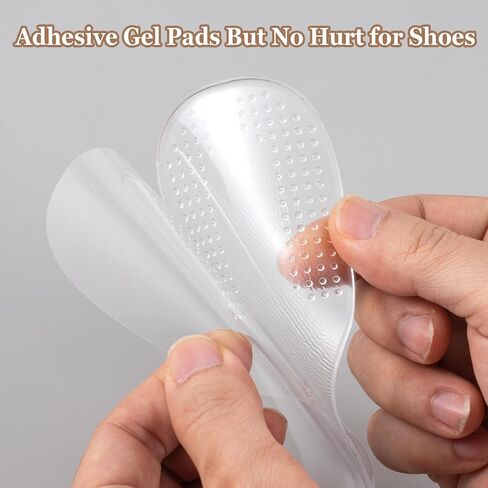 2 Pairs Arch Support Shoe Inserts for Women, Gel Arch Pads for Men, Self-Adhesive Arch Insoles for Flat Feet, Plantar Fasciitis, High Arch, Heel Pain, Arch Pain Relieve (Clear, Small) in Saudi Arabia