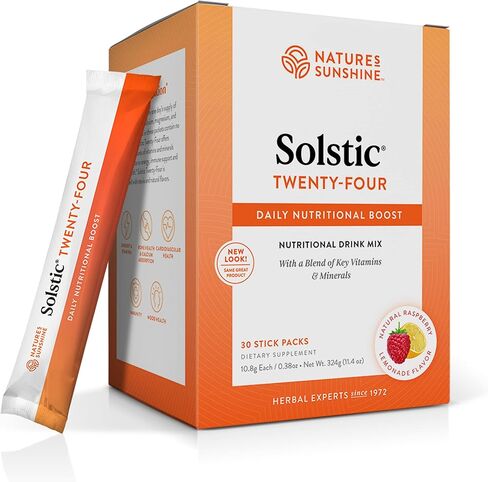 Nature's Sunshine Solstic أربعة وعشرون، 30 عبوة | توفر عبوات مشروبات الفيتامينات المتعددة ما لا يقل عن 100% من القيمة اليومية لـ 13 فيتامينًا في مزيج مشروب صحي ورائع المذاق in Kuwait