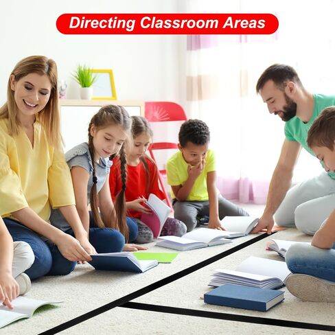 PATIKIL 6 Rolls 157Ft Carpet Marker Strips, Nylon Floor Tape for Areas and Flow Line Up for Classroom, Social Distance, Office, Rose Red in Saudi Arabia